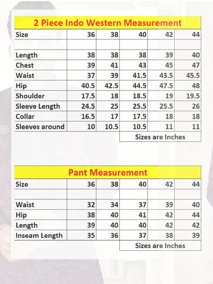 Men’s Black Self-Textured 2 Piece Indo Western Suit –  Wedding & Party Wear